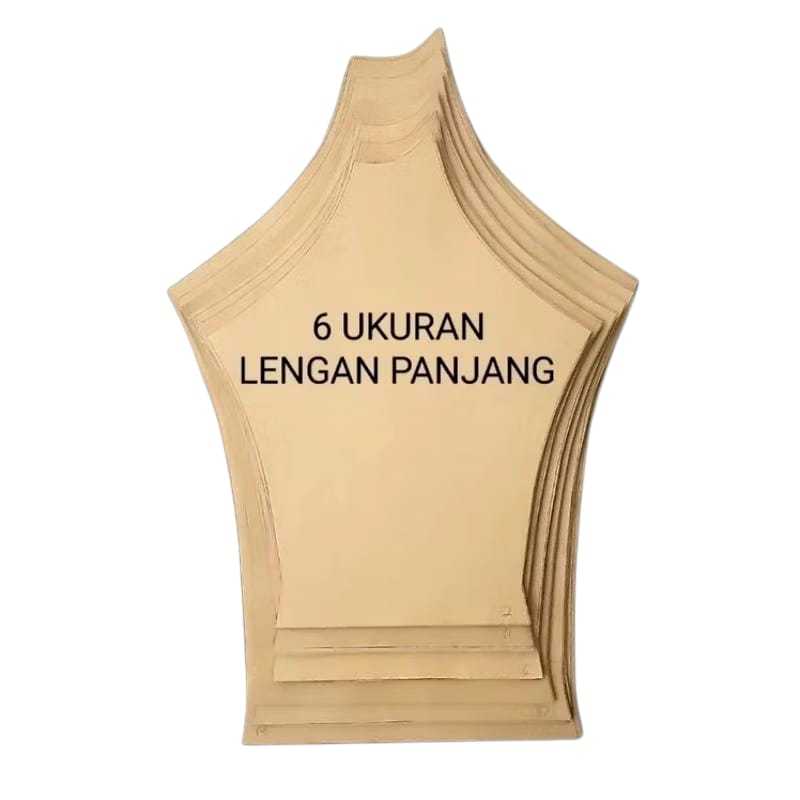 Pola Kaos Raglan Pria Dewasa Ukuran S-XXL