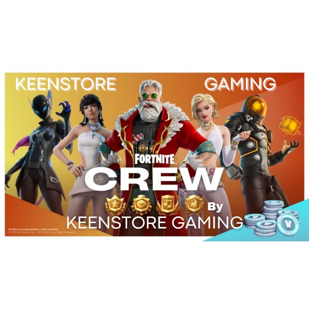 FORTNITE CREW NEW BATTLE PASS INCLUDE 6 BENEFIT [BY KEENSTORE GAMING]