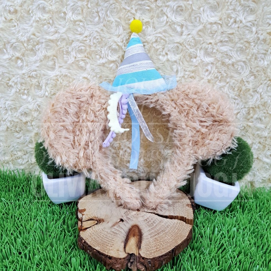Bando Beruang Coklat Topi Ultah Bando Boneka Bear Birthday Bando Bear Snail
