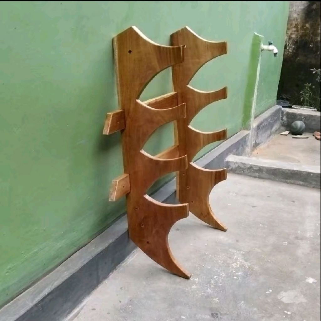 Rak busur panah kayu jati stand bow