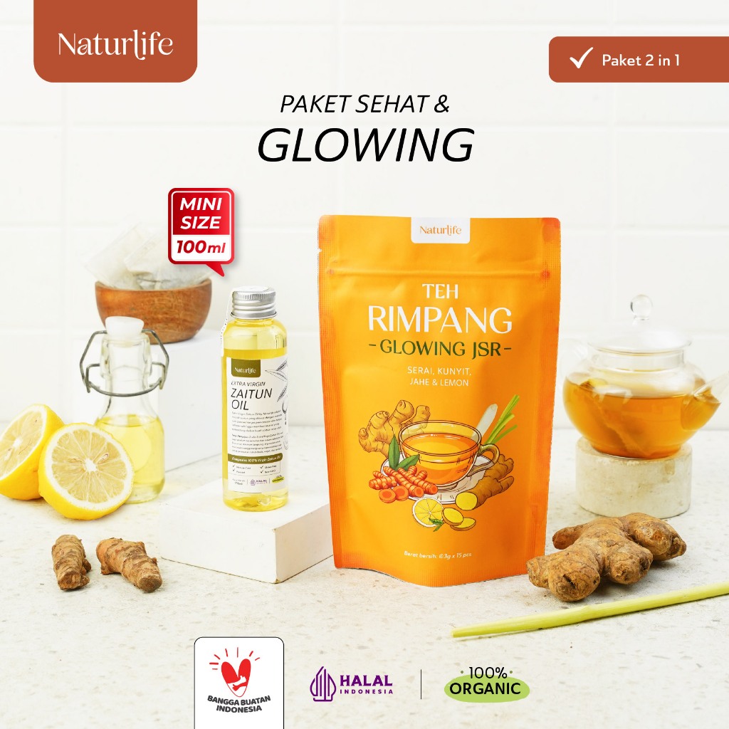 (BUNDLING HEMAT) TEH JSR RESEP GLOWING AWET MUDA & MINYAK ZAITUN NATURLIFE / DETOX RESEP SEHAT JSR /