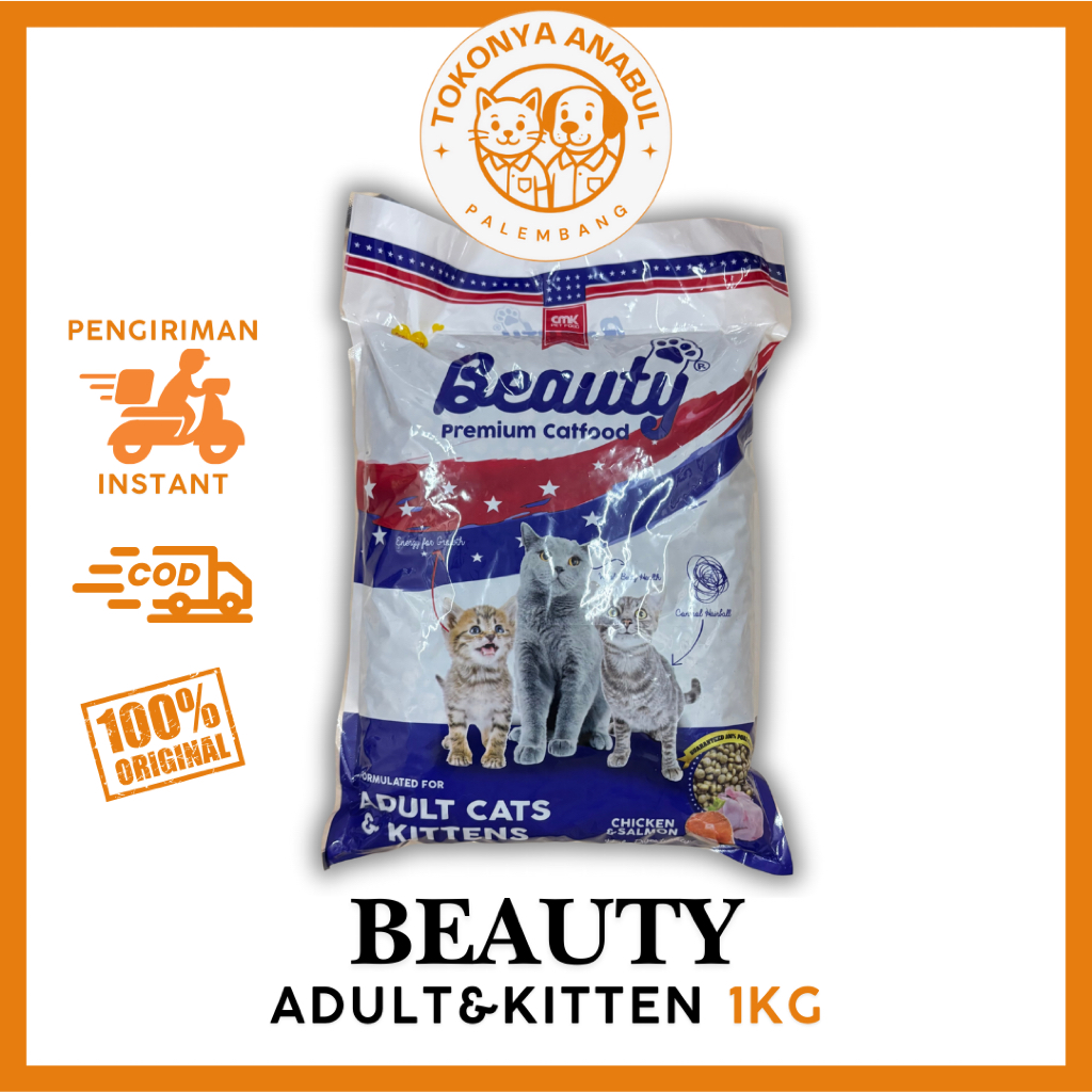 BEAUTY 1KG MAKANAN KUCING KERING PALEMBANG