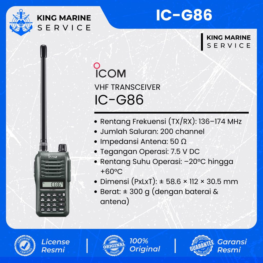icom IC-G86 Radio Genggam VHF