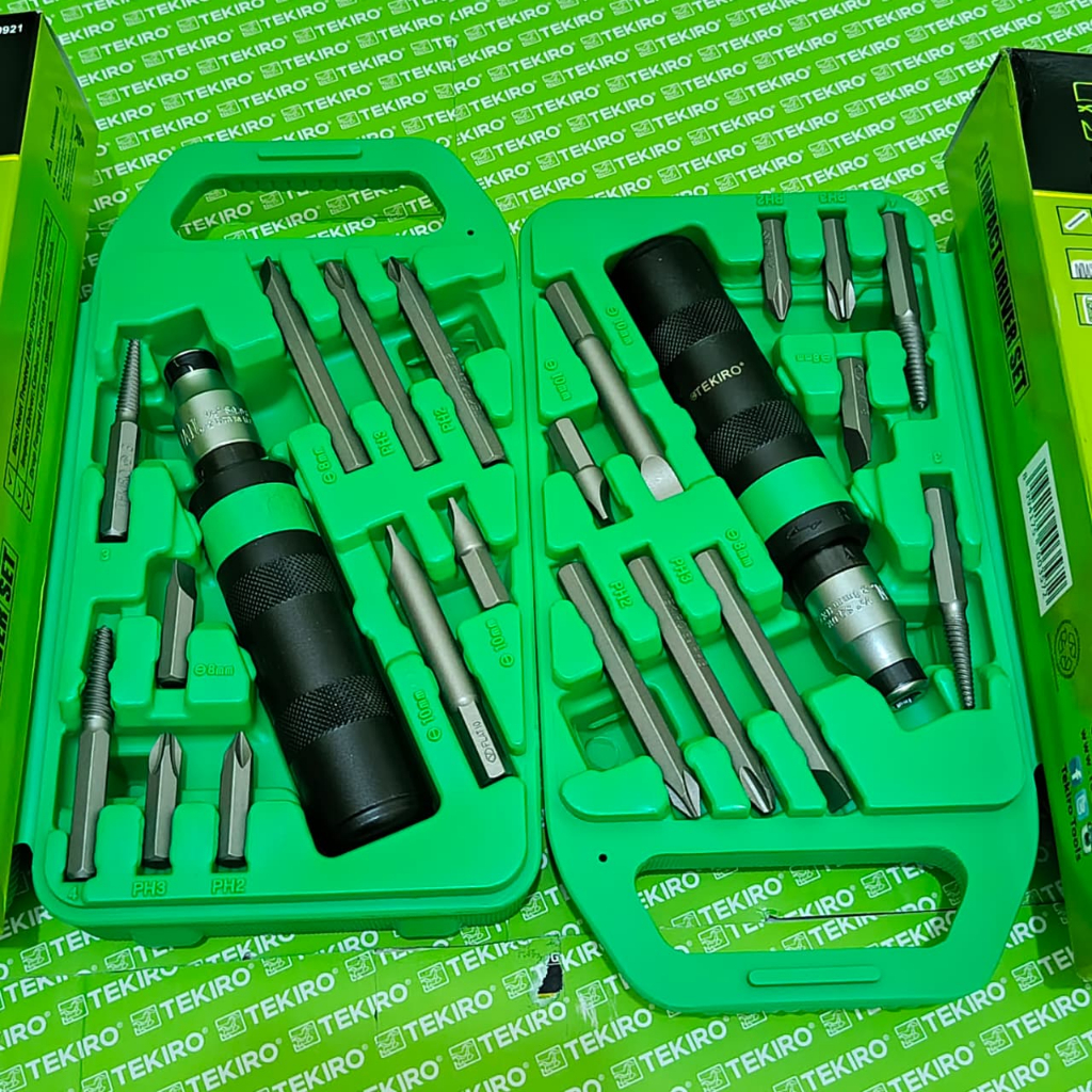 Obeng Impact Driver Set 11 Pcs Tekiro 1 Box / Obeng Getok Tekiro Komplit Original Termurah