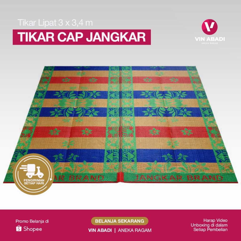 Tikar Lipat Jangkar Plastik / 3X4 M / 2X3 M / Tahan Lama