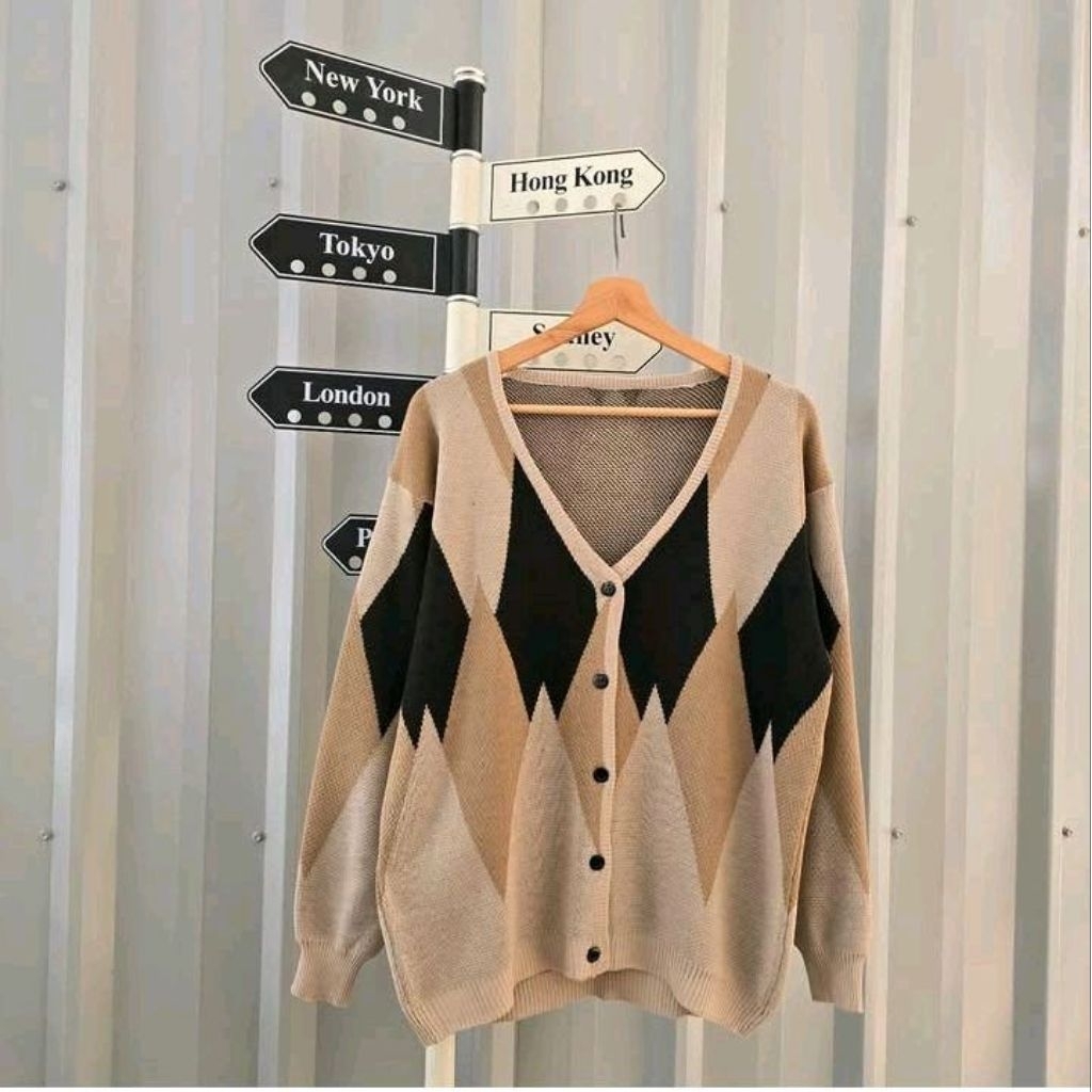 kardigan rajut JAEHYUN OUTHER Knitwear Pria Wanita Panjang Baju Sweater Tebal rajut komputer