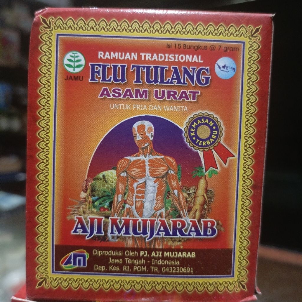 jamu serbuk aji mujarab flu tulang 15 bungkus