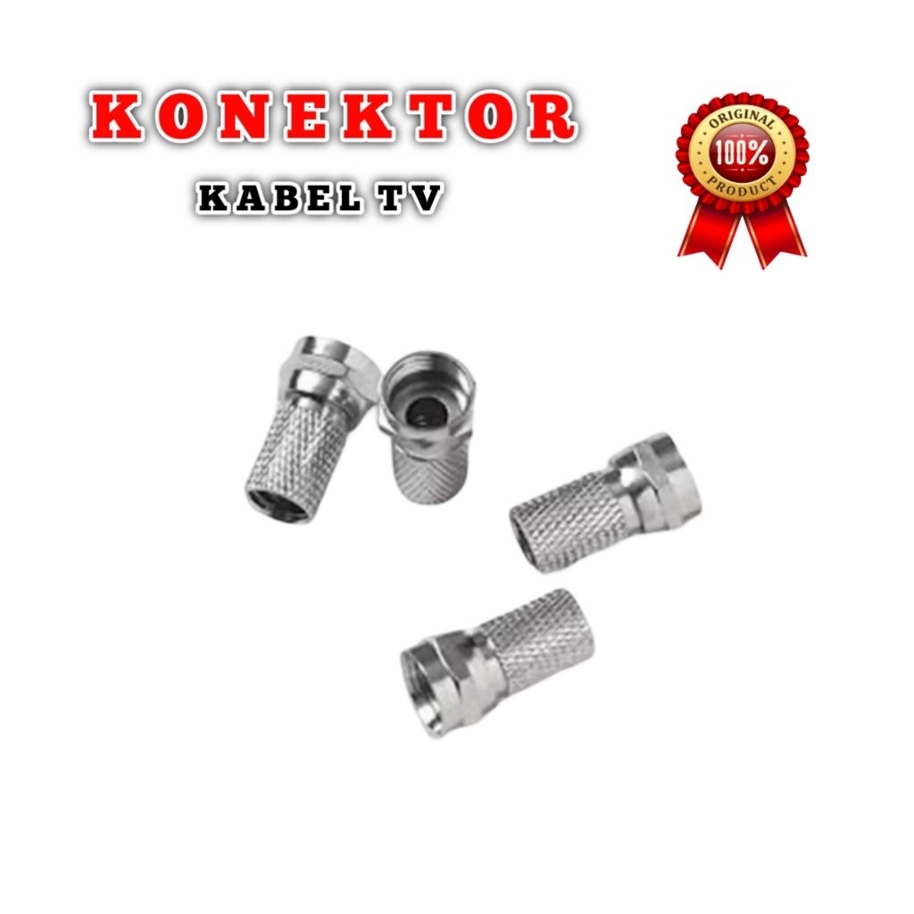 Konektor Kabel TV Antena RF F Male 75 Ohm – Connector Coaxial Universal