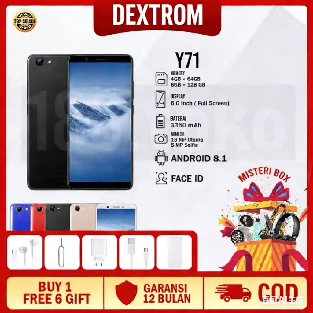 HP vivo Y71 RAM 6/128GB New 99% Garansi Toko 1 Tahun Murah