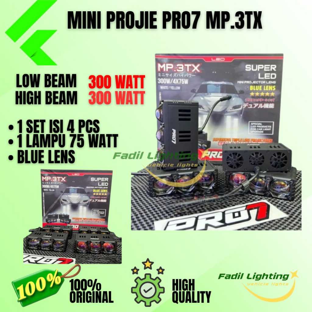 MINI PROJIE MINI PRO7 MP .3TX SUPER BLLU LENS 4X 75 WATT / MP3TX / MP 3TX MIMI PROJIE 3 MATA BLLU LE