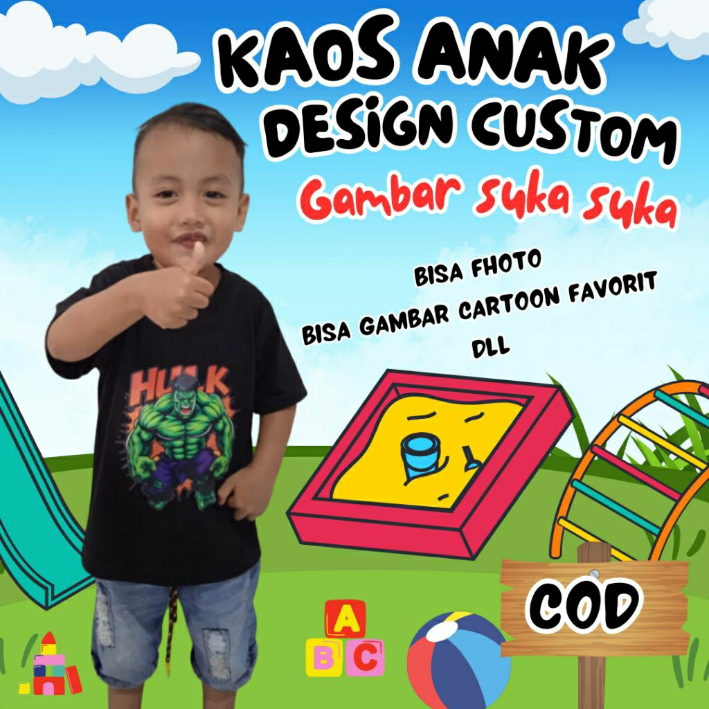 KAOS ANAK DESIGN CUSTOM SUKA SUKA-KAOS ANAK CUSTOM DTF-KAOS ANAK SABLON FHOTO