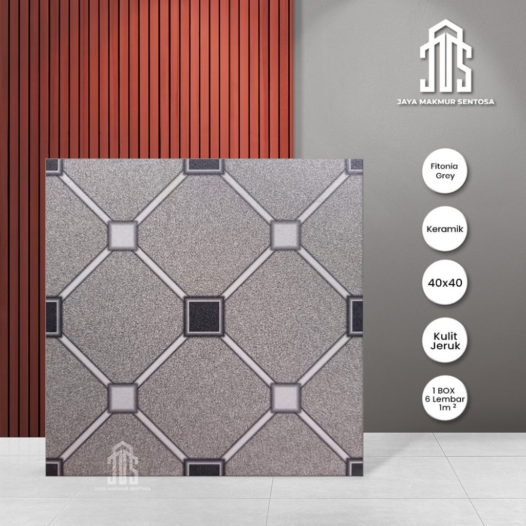 Keramik Lantai Kasar Teras 40x40 Fitonia Grey