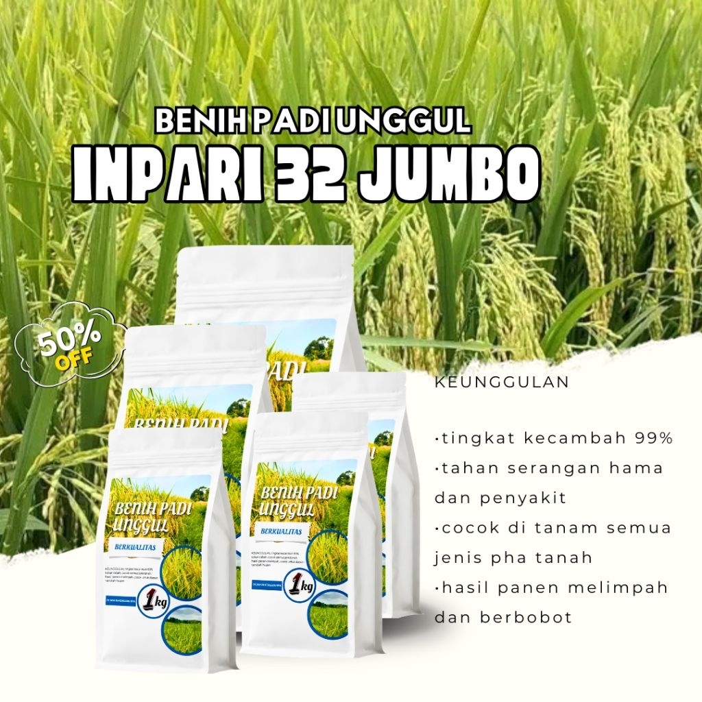BENIH PADI UNGGUL INPARI 32 1KG PAKET 5KG (BENIH/PADI INPARI 32)