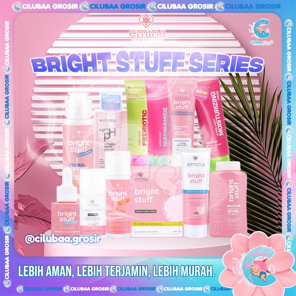 EMINA Bright Stuff Series || Facial Wash || Face Scrub || Micellar Water || Essence || Toner || Mois