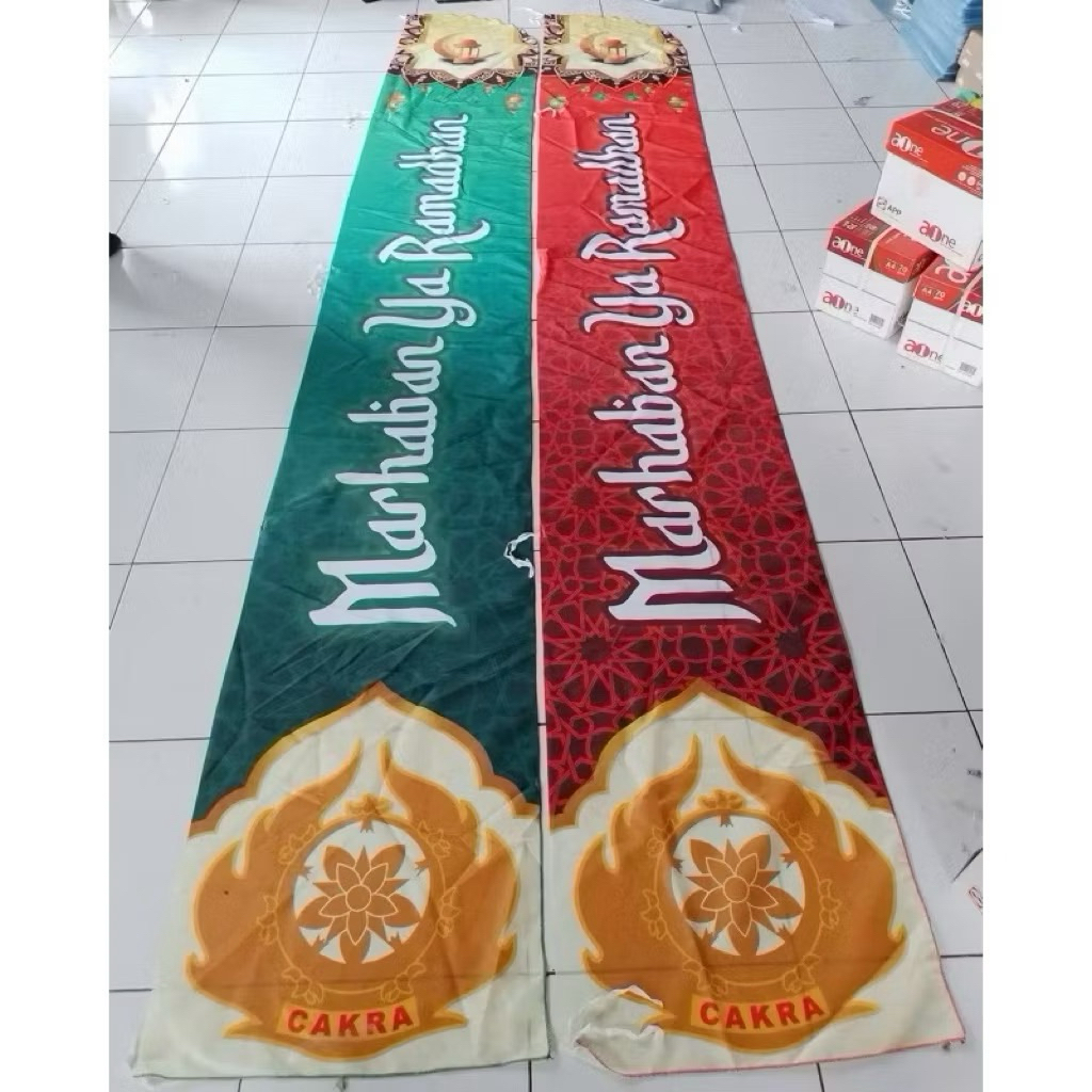 Umbul-Umbul Full Print Custom dengan Kain TC Halus