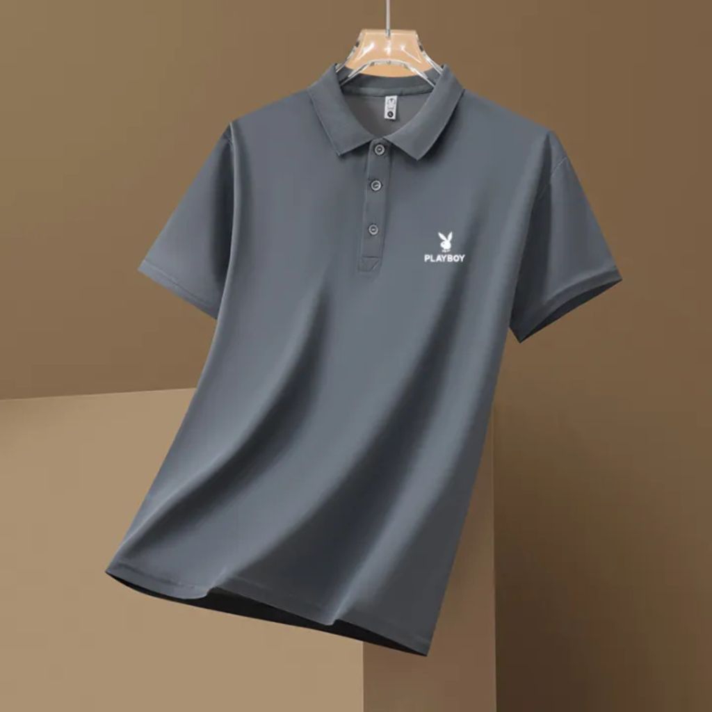 Lestary Clothing Store - POLO SHIRT PLAY BOY Big Size (S - 6XL) Kaos Jumbo PLAYBOY logo Simple Polo 