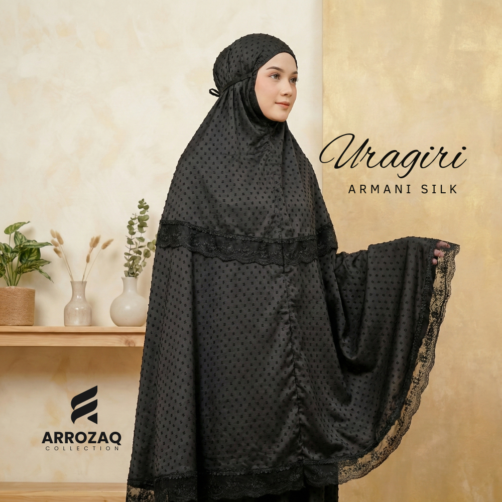 Mukena Dewasa Uragiri Armani Silk Premium Renda Mewah