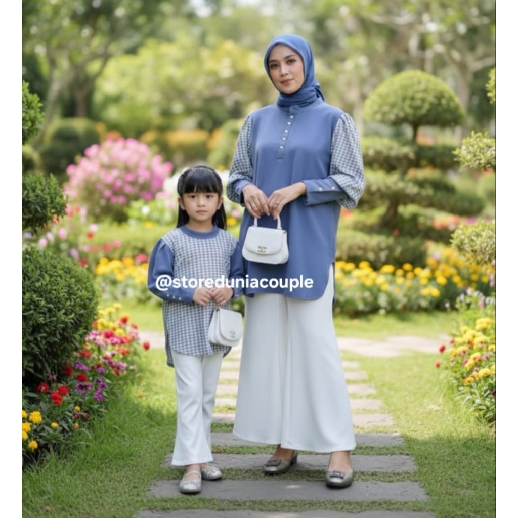 Juna Couple Ibu Dan Anak Perempuan / Baju Couple Ibu Dan Anak Perempuan / Blouse Couple Ibu Anak Per
