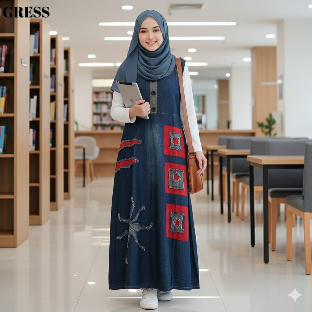 Overall Jeans wanita dewasa Original Non inner by Gress