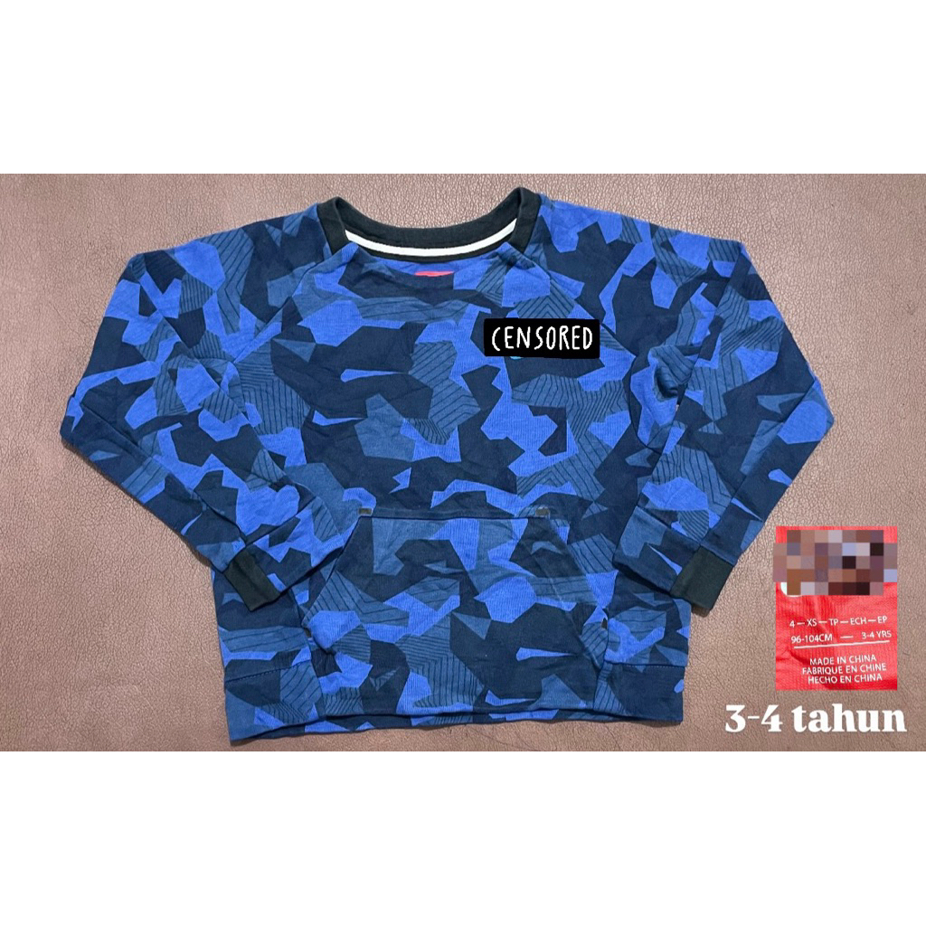 Atasan Crewneck Anak Laki-Laki Usia 3-4 Tahun / Atasan Lengan Panjang Anak Cowok 3 Tahun / OOTD Keki