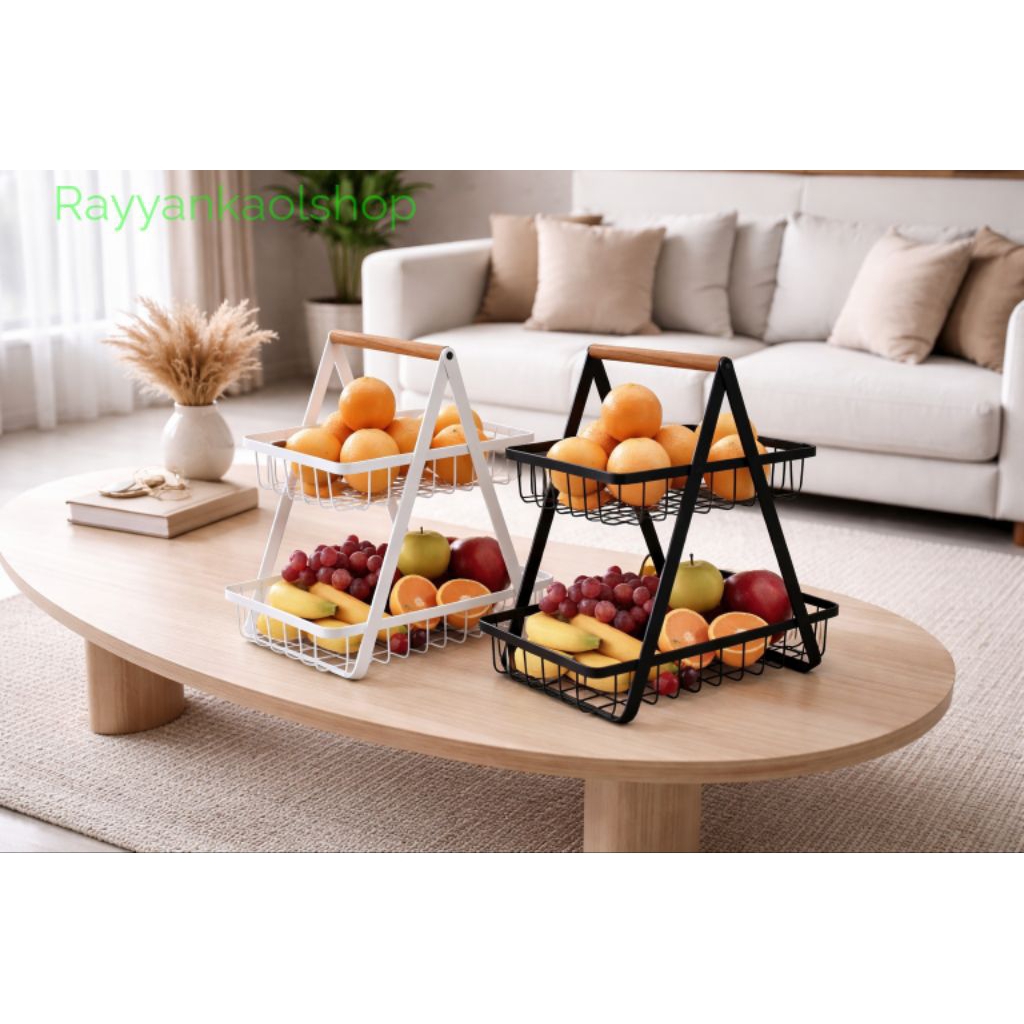 Rak Buah Tingkat Serbaguna Wadah Penyimpanan Buah Buahan Sayuran Rak Keranjang Bawang Buah Dan Sayur