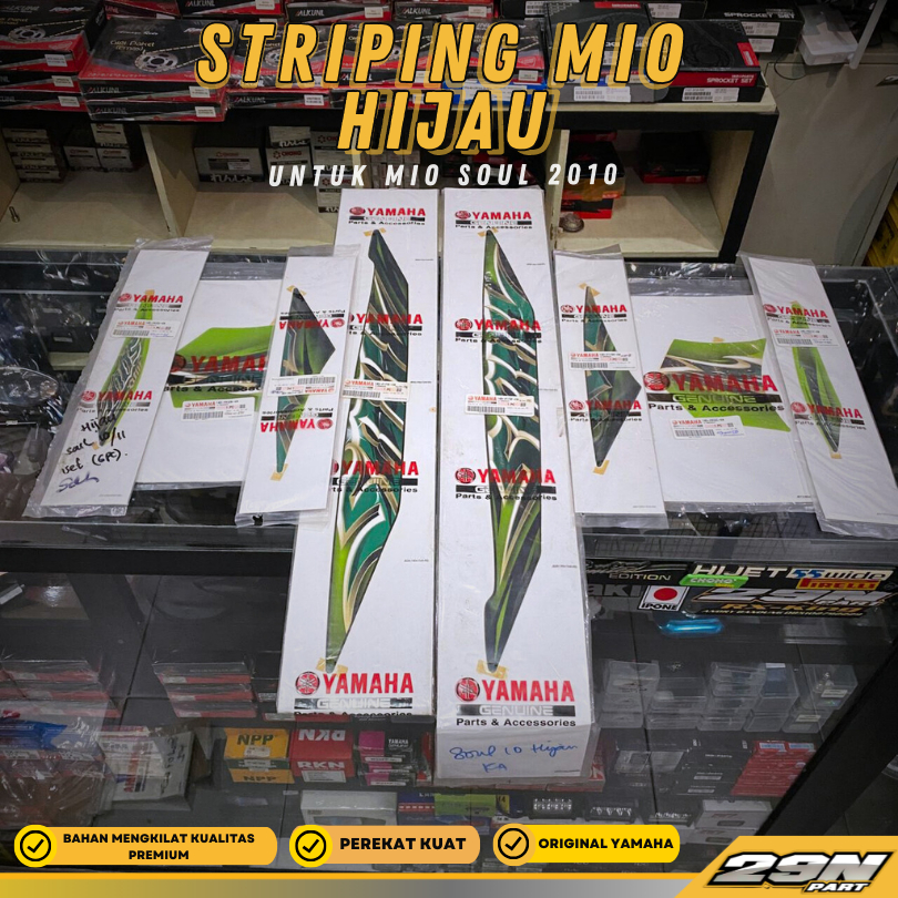 Sticker Stiker Striping Fullset Original Yamaha Mio Soul 2010 Warna Hijau