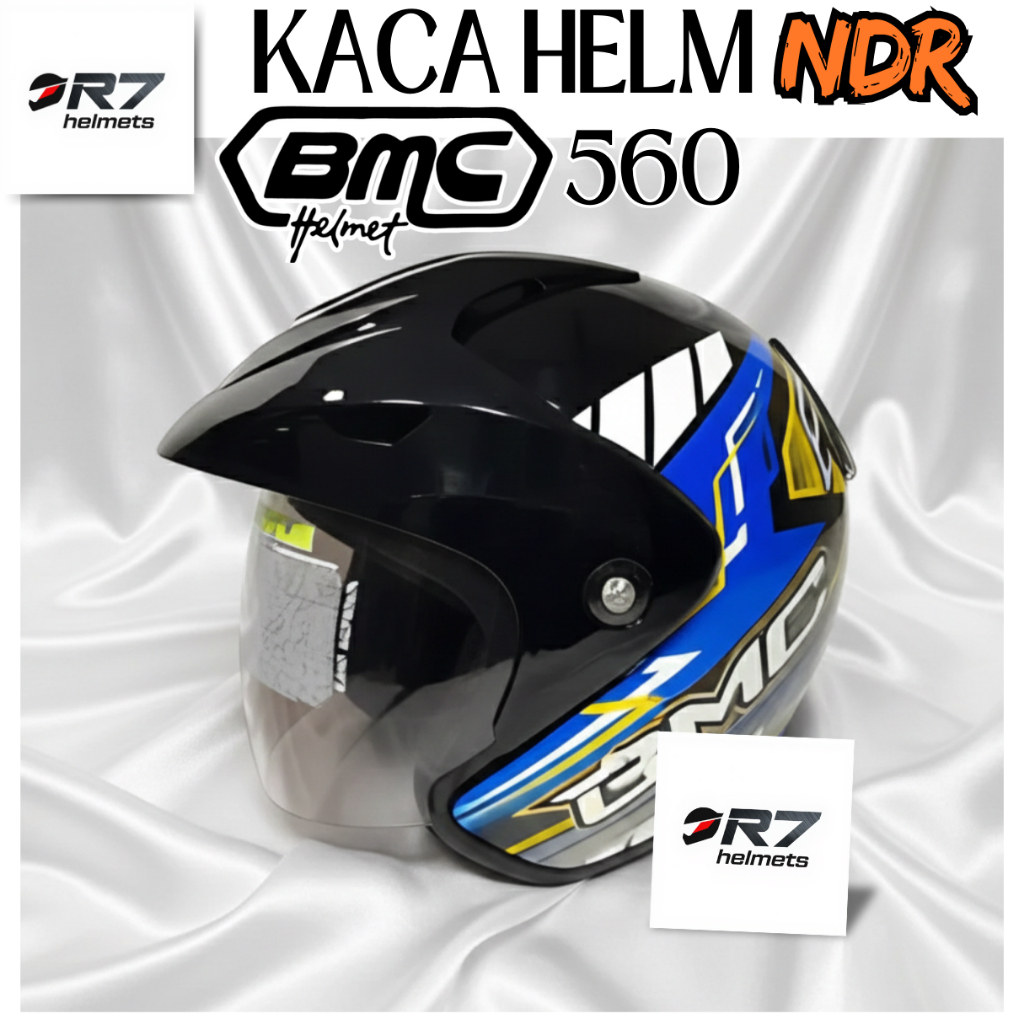 NDR Kaca Helm Visor  BMC 560 Anti Gores Clear Smoke Pelangi Silver iridium murah