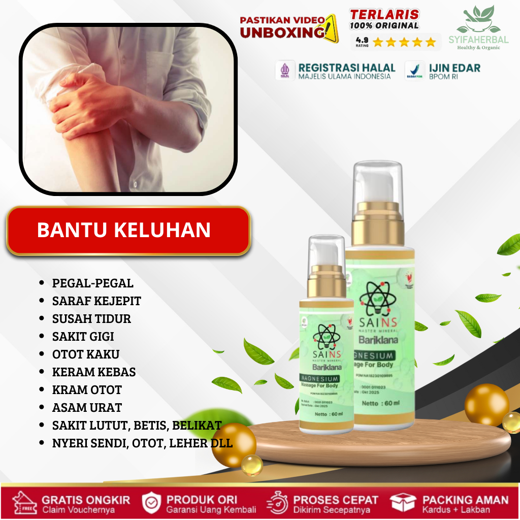 Magnesium Bariklana Lotion Untuk Bantu Keluhan Pegal-pegal, Nyeri Punggung, Otot Kebas, Keram, Otot 