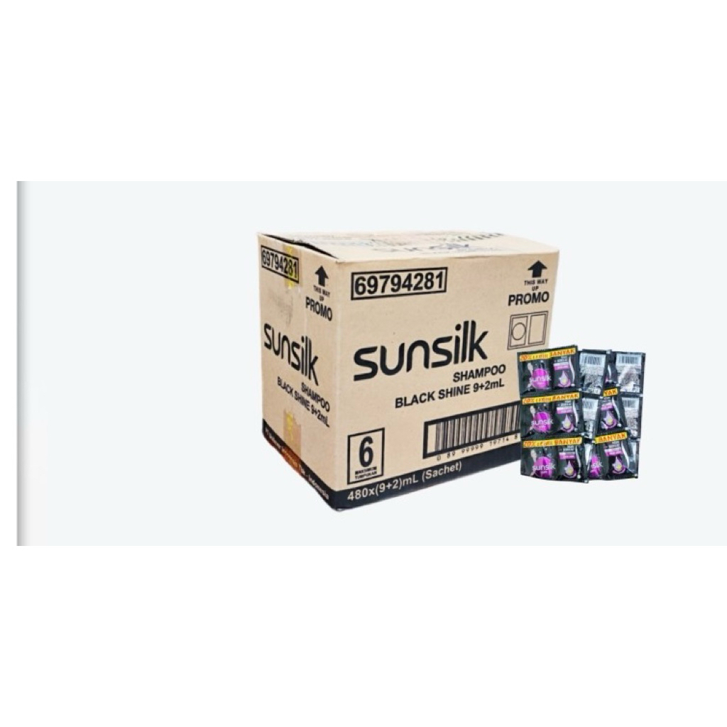 1 Karton Sunsilk Hitam / Shampo sunsilk hitam black Shine / Shampo Sunsilk hitam renceng sachet