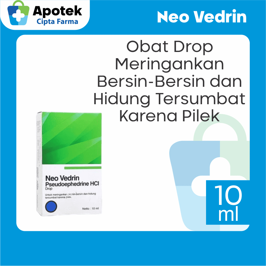 Neo Vedrin Drop 10 ml Pseudeophedrine Hci Obat Pilek Flu Hidung Tersumbat dan Bersin Bersin