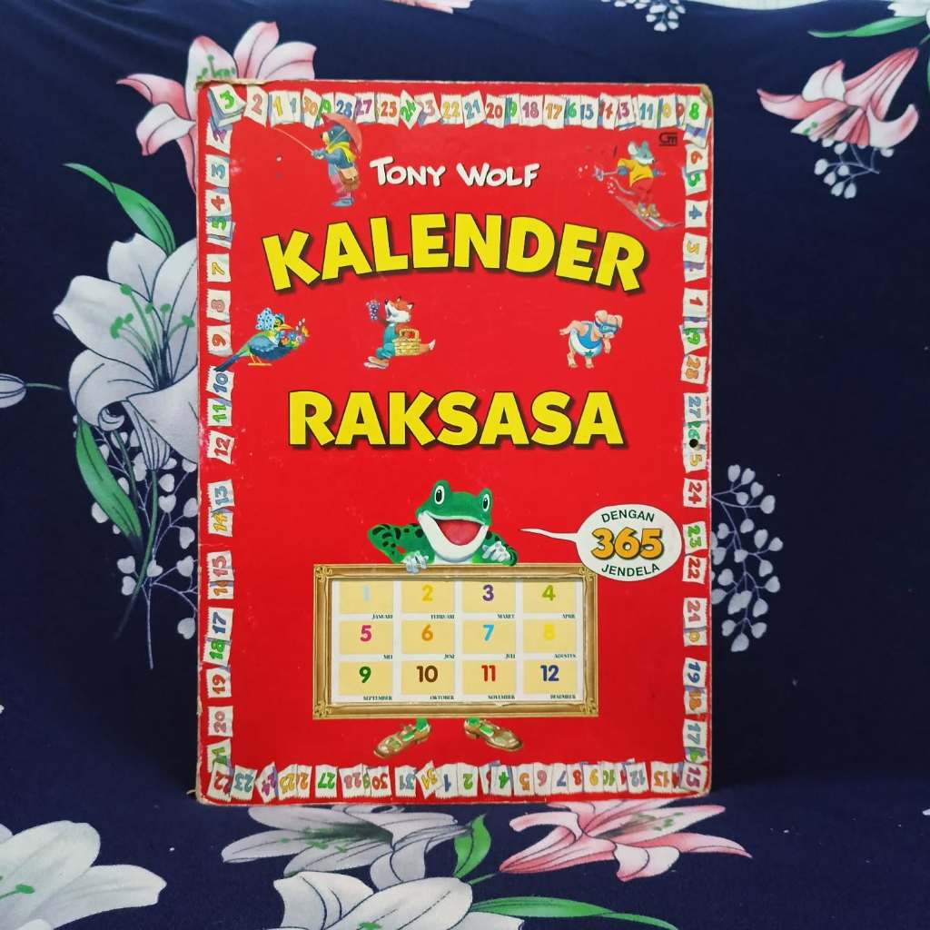 Buku Anak Boardbook Rare Karya Ilustrator Tony Wolf aka Antonio Lupatelli Kalender Raksasa