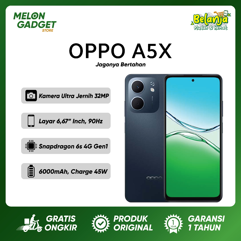 OPPO A5X 4/128 6/128 CUCI GUDANG TAHAN BANTING TAHAN CIPRATAN