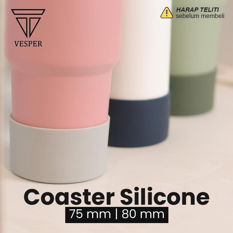 coaster cover silicone tumbler water bottle 75mm 80mm / protektor silikon alas botol minum anti slip