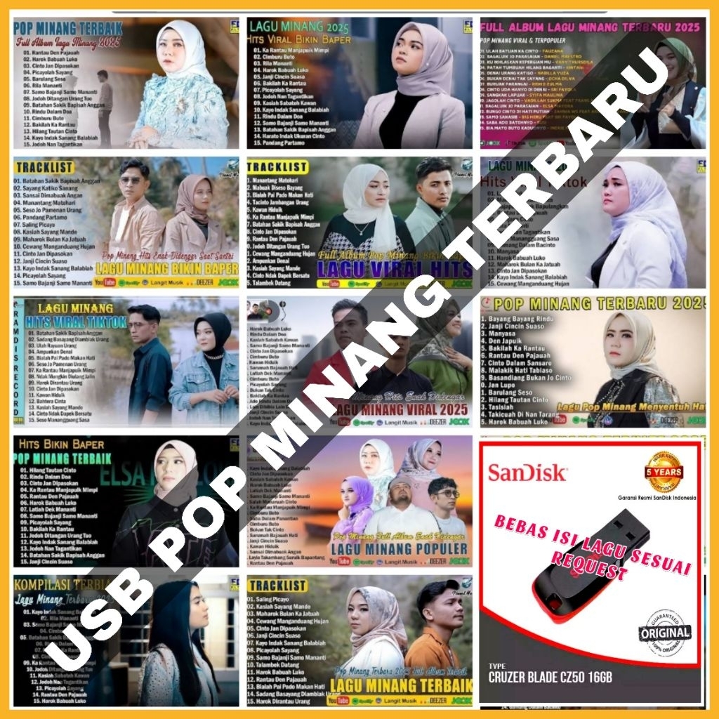 USB MP3 MOBIL UNTUK MUSIK - USB LAGU MP3 LAGU POP MINANG TERBARU - USB MP4 LAGU TERBARU