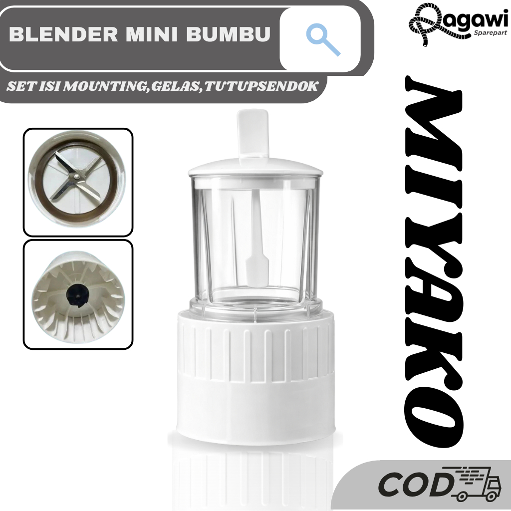 Copper Mini Blender Bumbu 4 Mata / Set Blender Mini Karet Bumbu Halus Merek Miyako