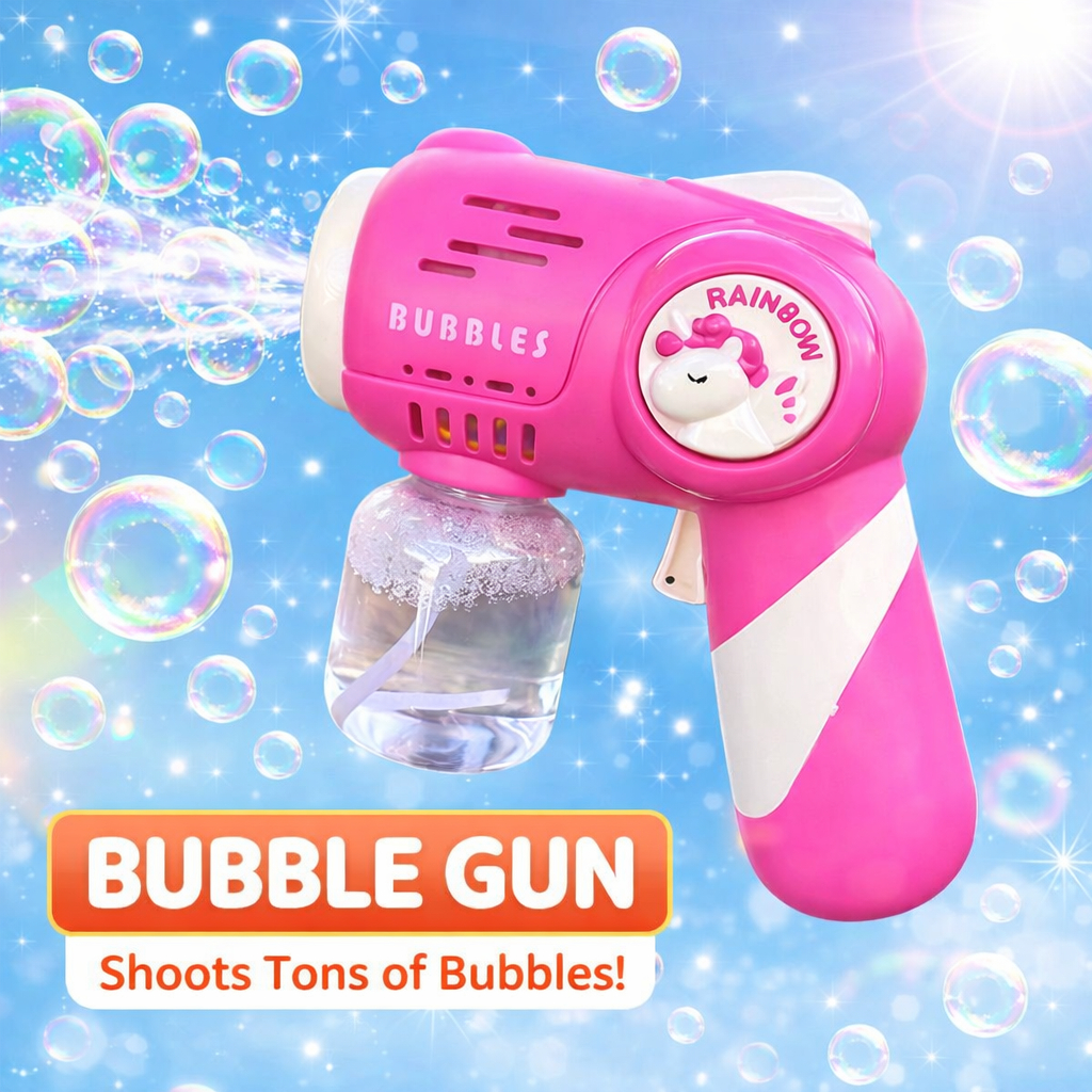 Mainan Anak GURGLING BUBBLES BUBBLE GUN BTC-1217 Mainan RainbowSpray Bubble Shooter Outdoor Indoor