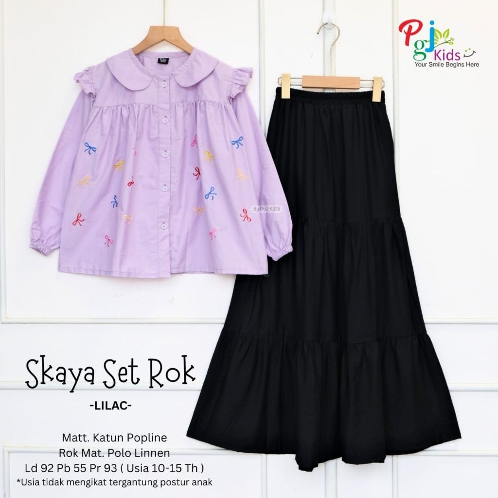 NEW ARRIVAL_ SKAYA SET ROK KATUN POPLIN MOTIF PITA LUCU // BAJU MUSLIM SETELAN ANAK ATASAN DAN ROK T