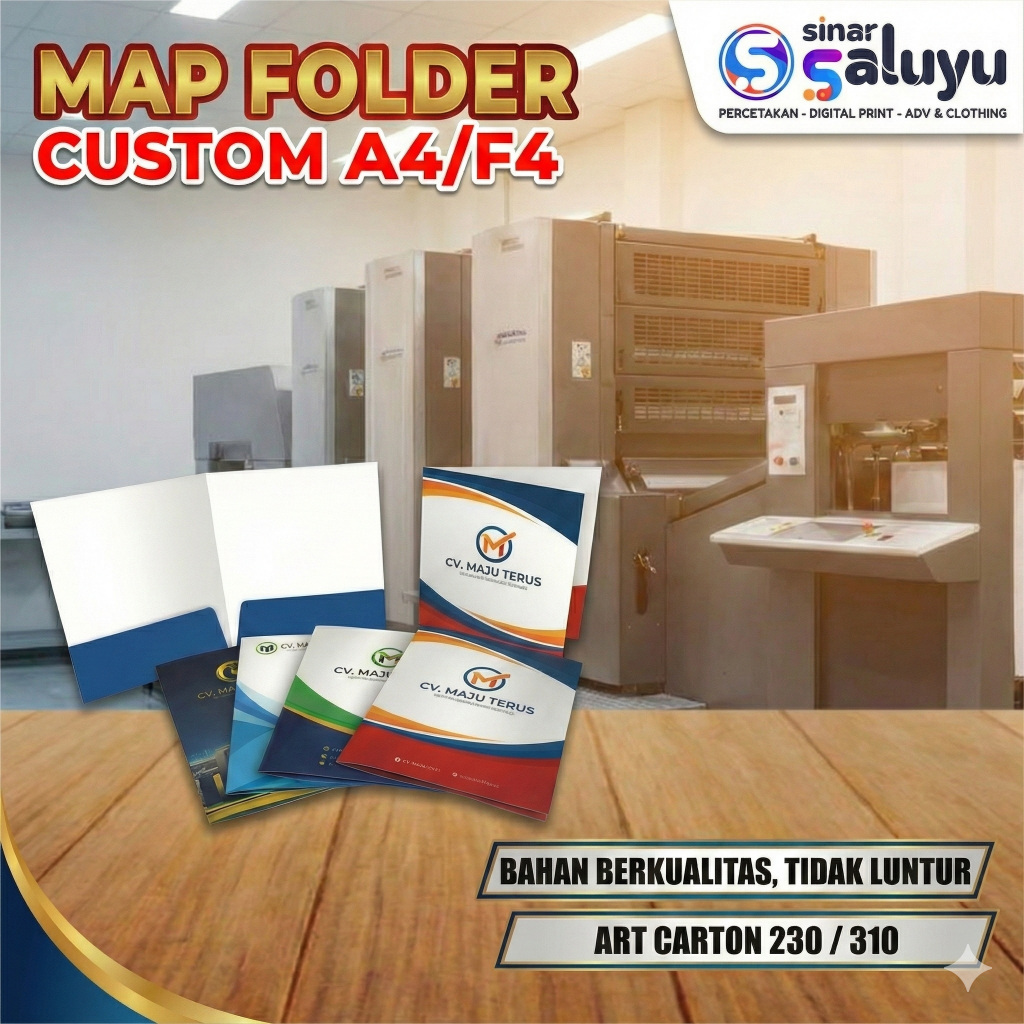 Cetak Map Folder A4/f4 Custom Perusahaan Kantor Full Color [Map rekam medis Map medical check up des