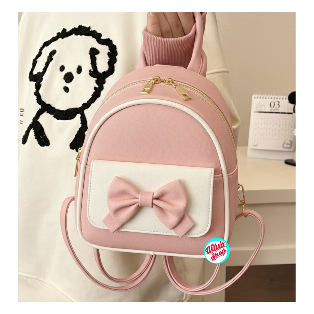 Tas Ransel Wanita ZEVANYA Mini Fashionable Stylish / Tas Ransel Anak Wanita Warna Biru  / Tas Gendon