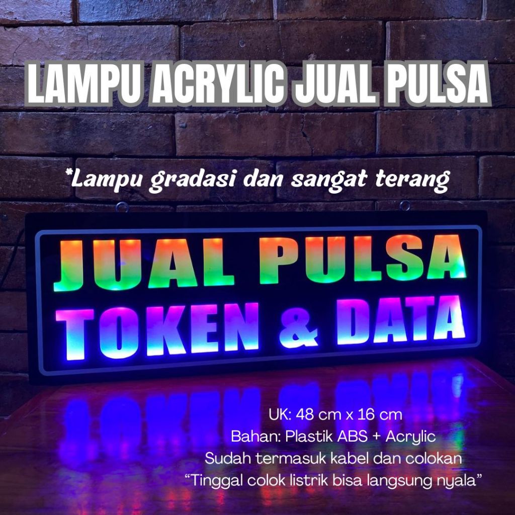 Lampu Neon Sign Akrilik/ Neon Box Mini Lampu Gradasi / Neon LED Tulisan Estetik / Lampu Tulisan Pena