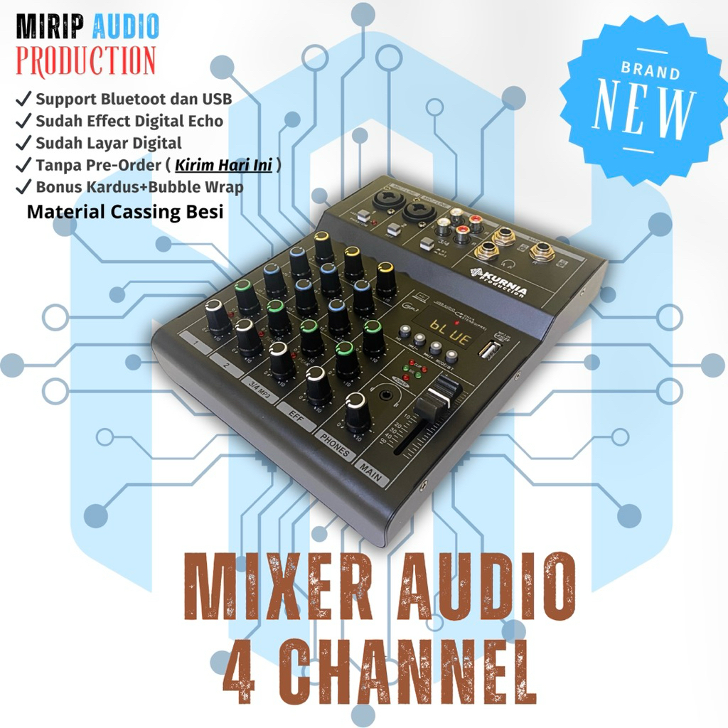 Mixer Audio 4 Channel Effect Digital