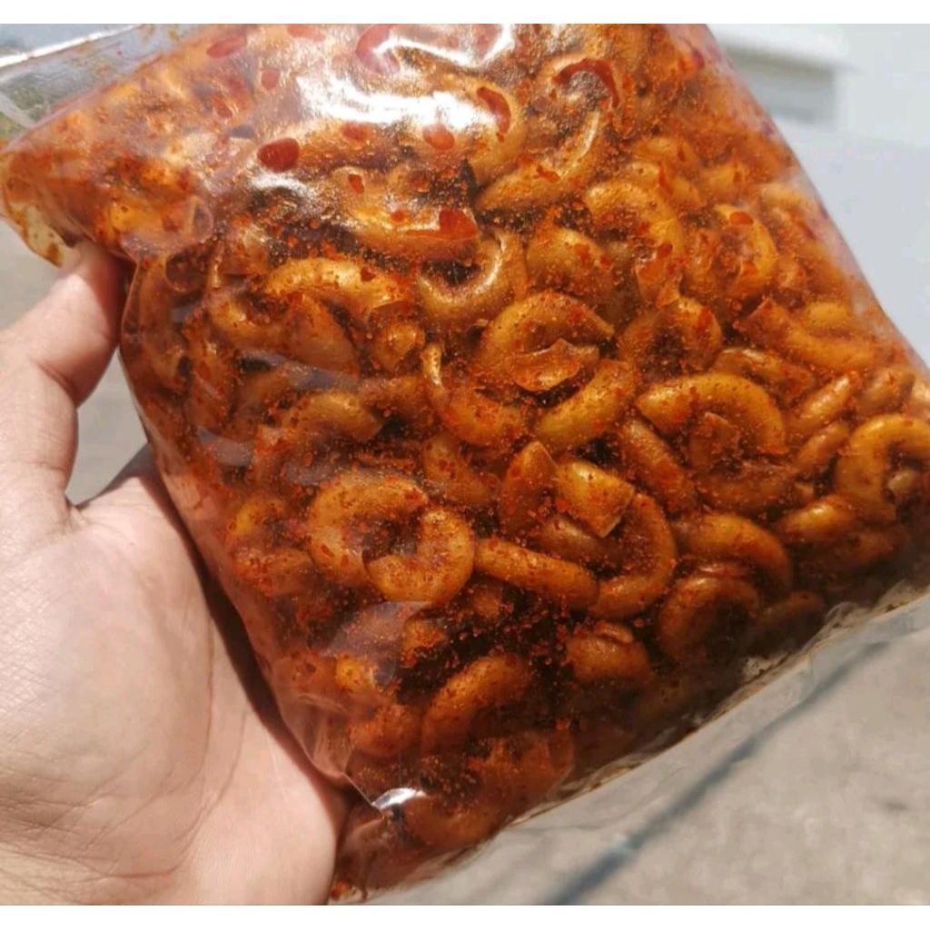 makaroni cikruh daun jeruk extra pedas gurih lezat bumbu tabur