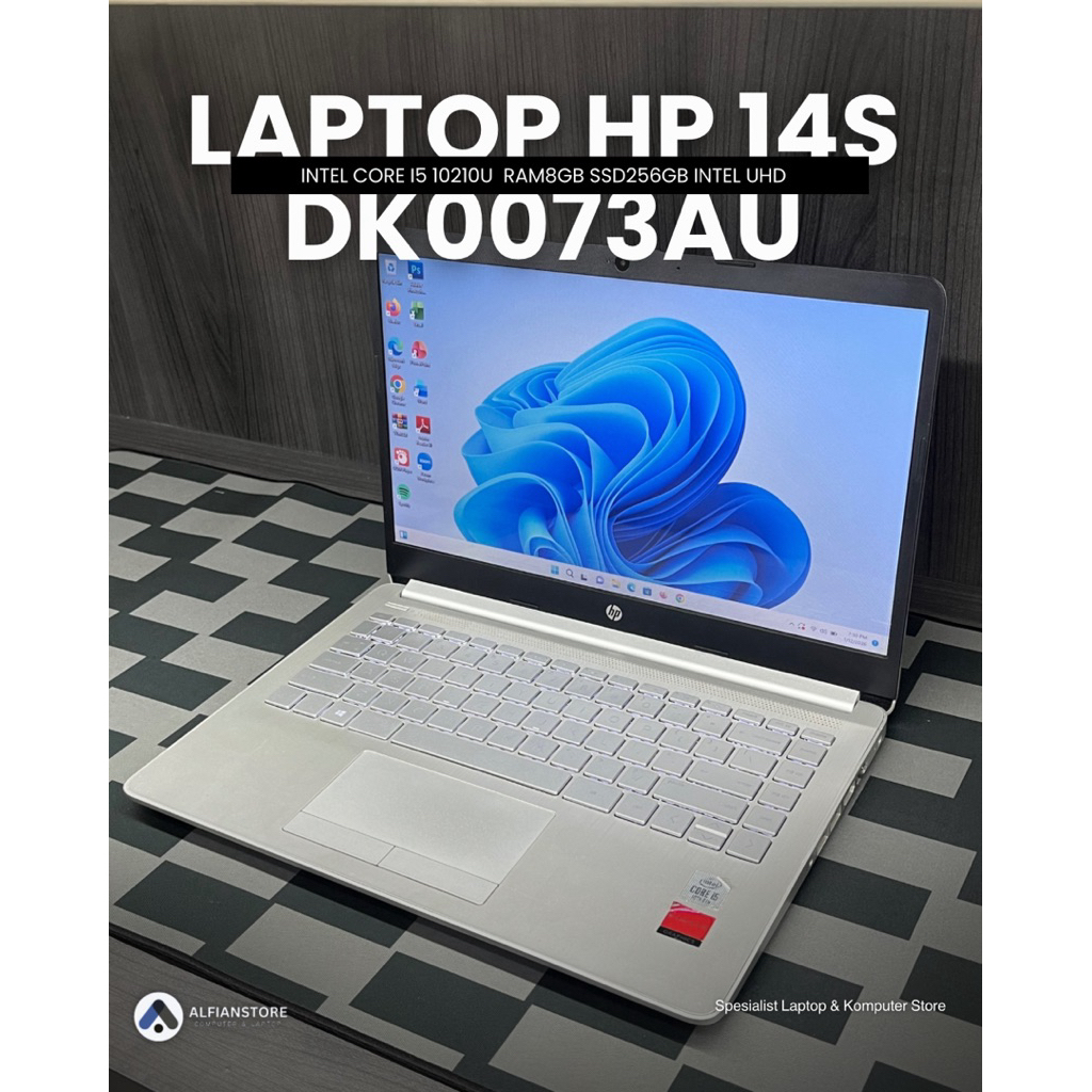 LAPTOP HP 14S DK0073AU INTEL CORE I5 10210U RAM8GB SSD256GB