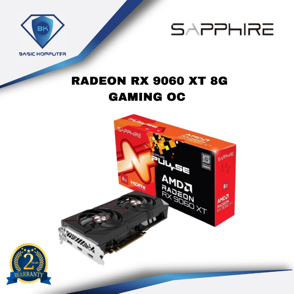 SAPPHIRE PULSE AMD Radeon RX 9060 XT GAMING OC 8GB GDDR6 - VGA CARD RTX 9060XT RTX9060XT