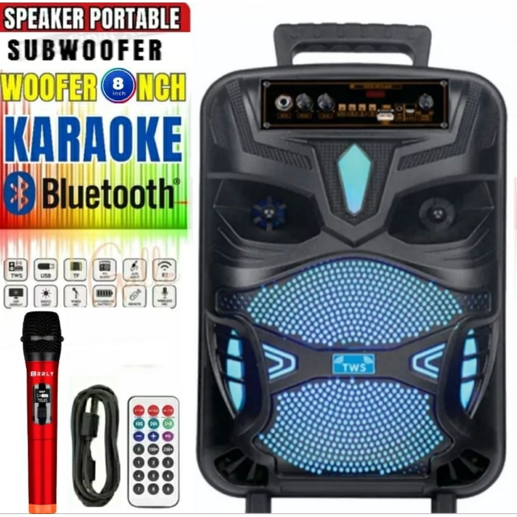 SALON AKTIF PEMBESAR SUARA UKURAN BESAR 8INCH KIMISO 7801 FREE MIC + REMOTE / SPEAKER BLUETOOTH KARA