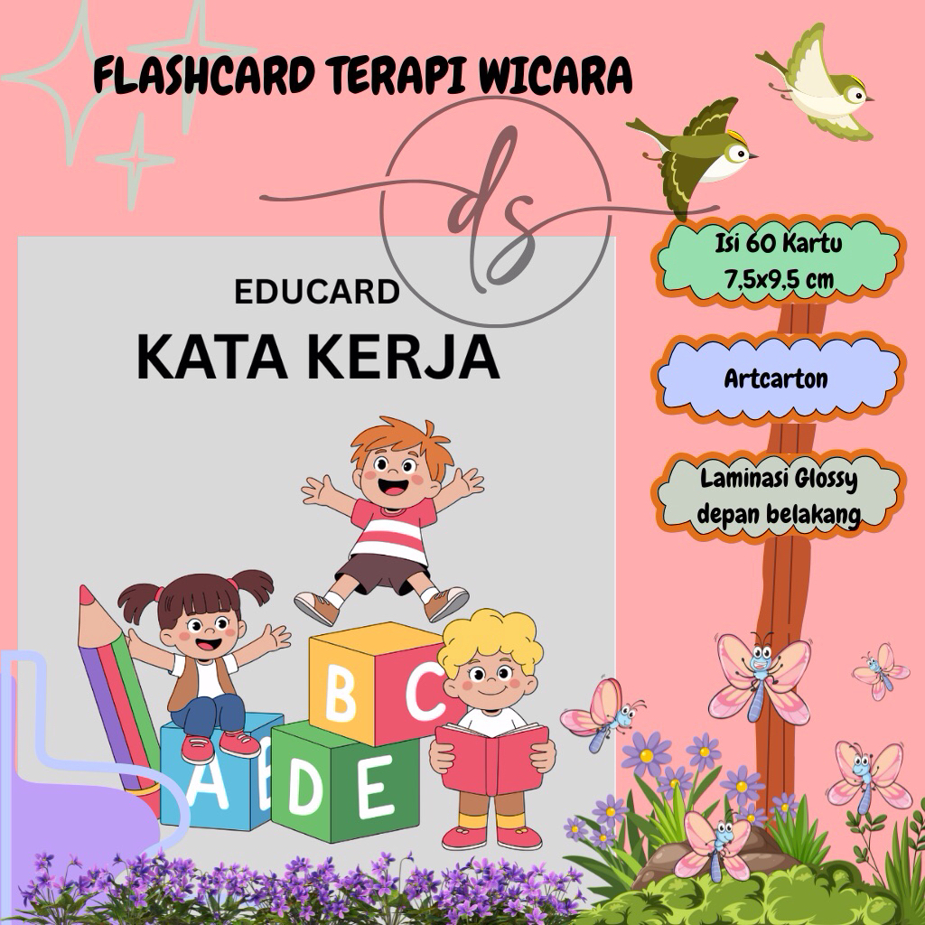 Kartu Edukasi Kata Kerja-Flashcard Terapi Wicara