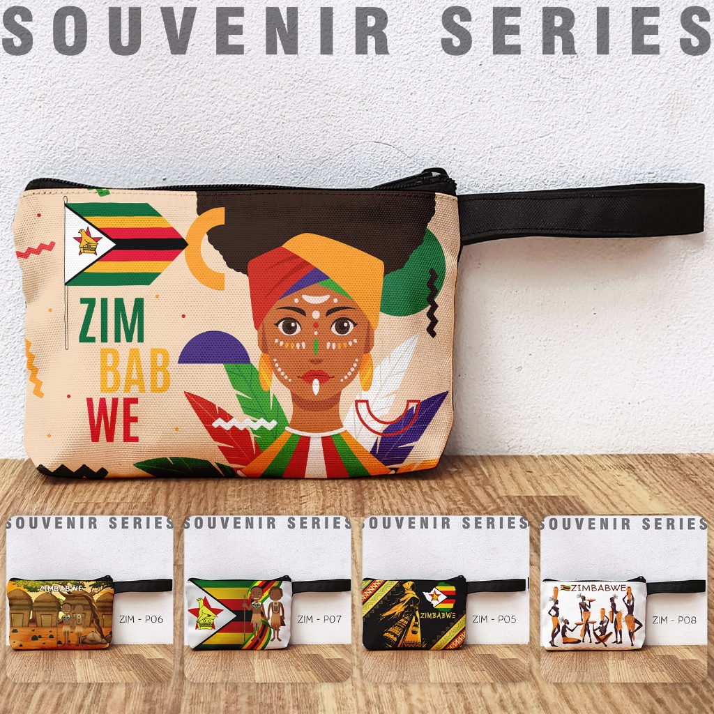 Pouch Zimbabwe Afrika Dompet Souvenir Zimbabwe Afrika