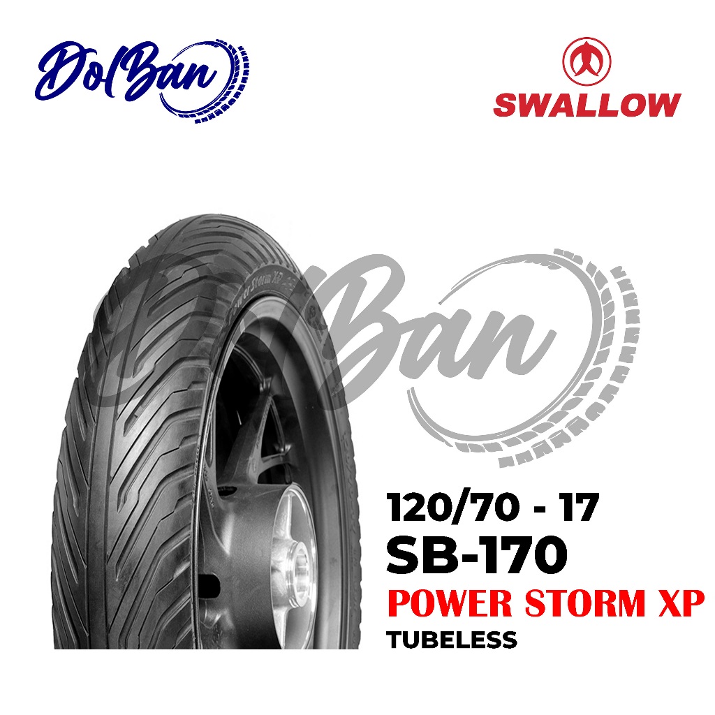 BAN LUAR MOTOR SWALLOW 120/70-17 RING 17 SB-170 POWER STORM XP TUBELESS