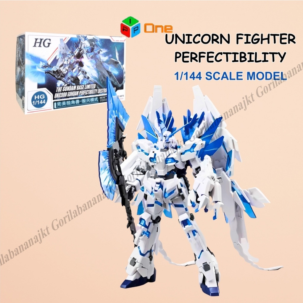 Mainan HG 1/144 Gundam perfect unicorn fighter Perfectibility destroy mode