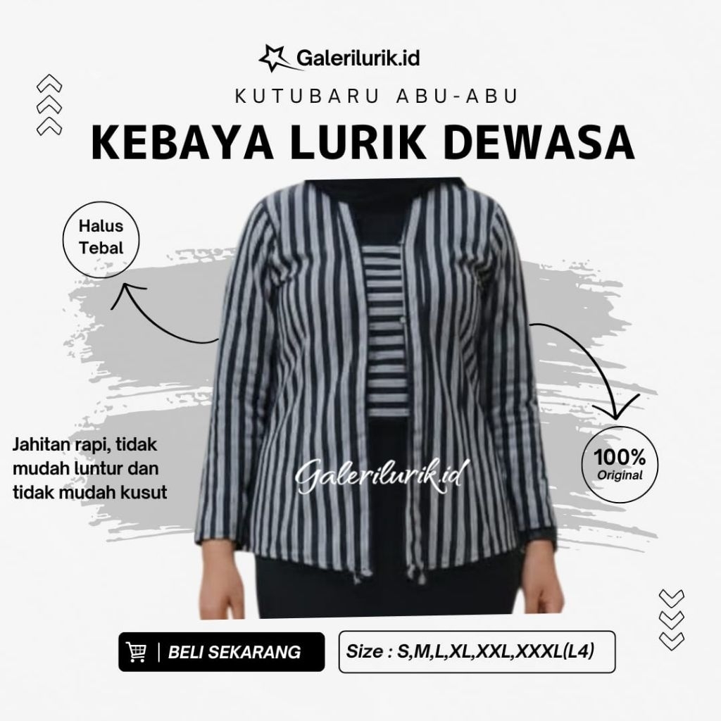 Baju Lurik Kebaya Dewasa Wanita || Baju Lurik Kutu Baru Wanita || Kebaya Wanita || Kutu Baru Adat Ja
